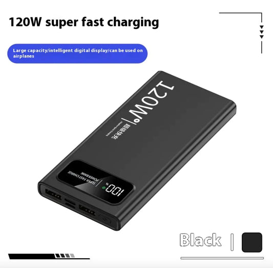 120W Super Fast Charge Mobile Power Bank - 20000mAh Large Capacity