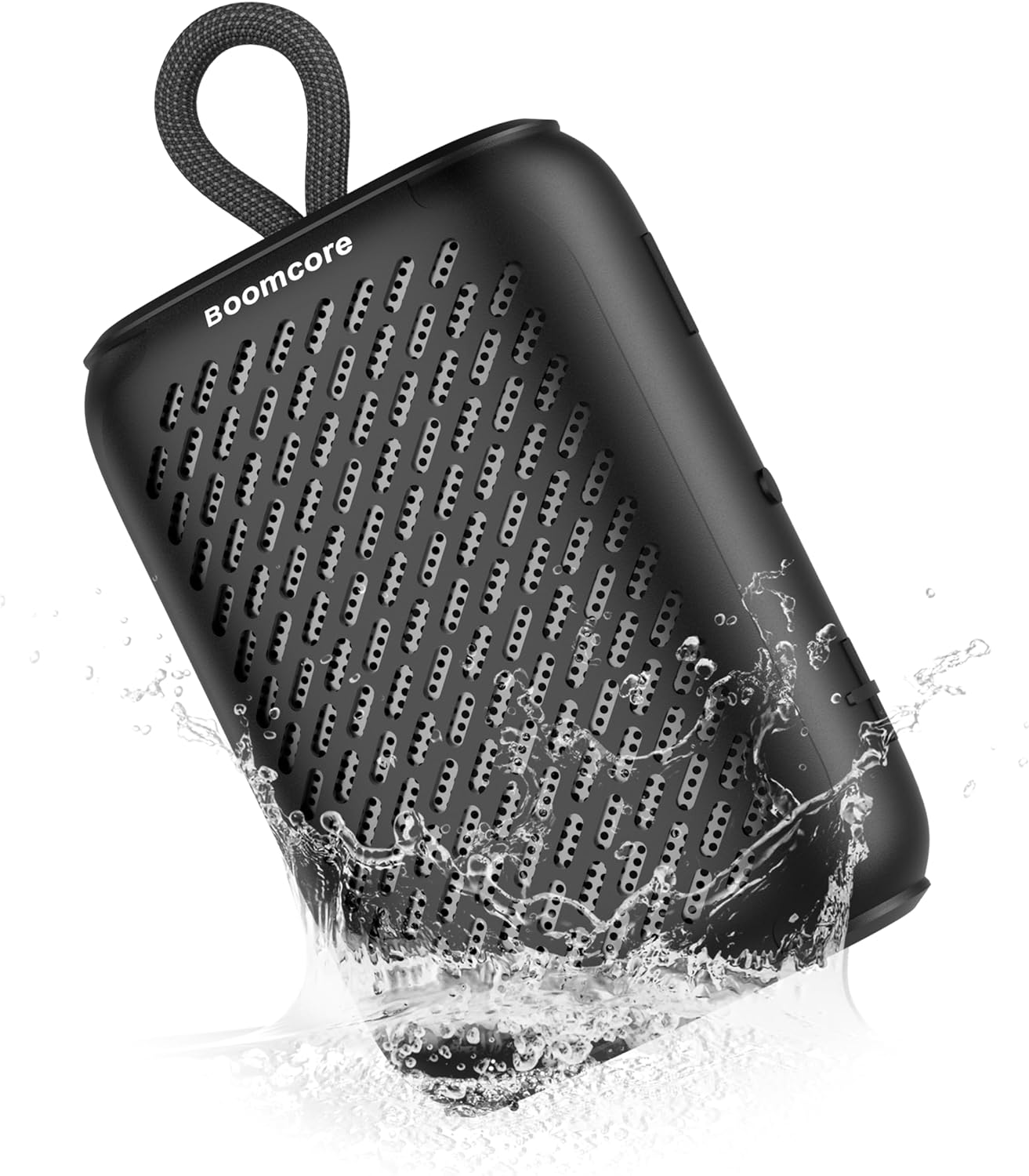 Boomcore Portable Bluetooth Speakers Waterproof Small Speaker with Stereo Sound 12H Playtime Wireless Bluetooth Speaker IPX7 for Outdoor Shower - Black