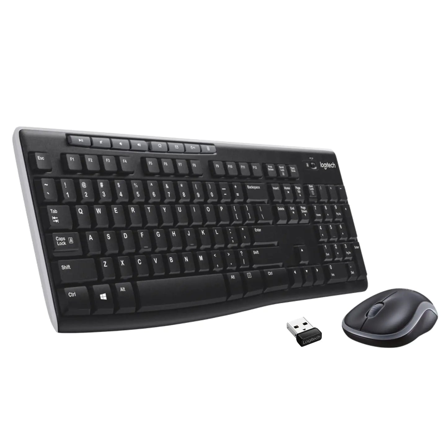 Logitech MK270 Wireless Keyboard and Mouse Combo - Keyboard and Mouse Included 2.4GHz Dropout-Free Connection Long Battery Life (Renewed)