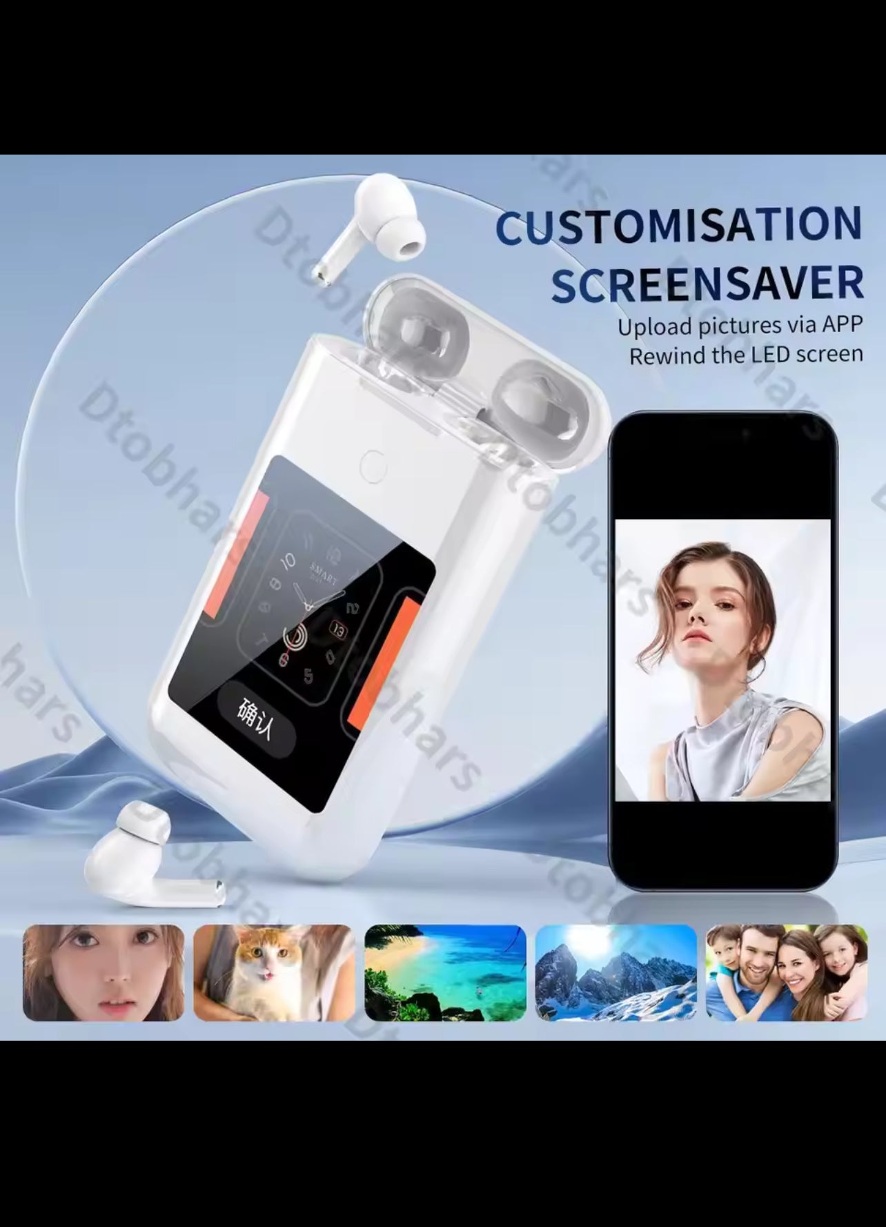 Experience Superior Sound with Multifunctional In-Ear Bluetooth Wireless Earphones Featuring a Touch Screen Power Bank for Ultimate Music and Gaming Enjoyment