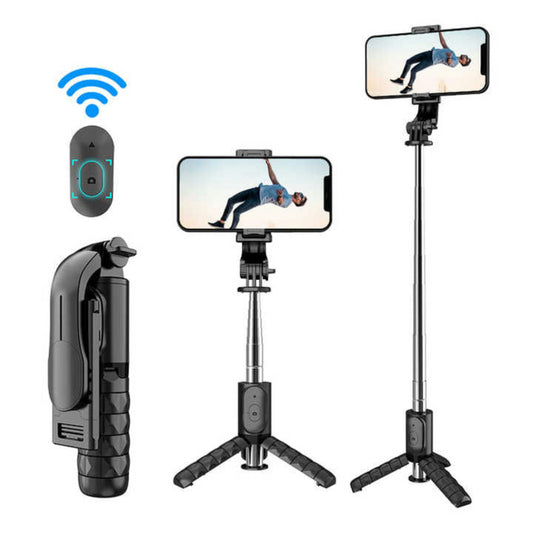 Bluetooth Selfie Stick Tripod with LED Light & Remote Shutter Button