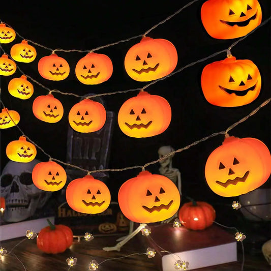 KEPABIGLE Halloween Decorations Big Pumpkin String Lights 10ft Battery Operated