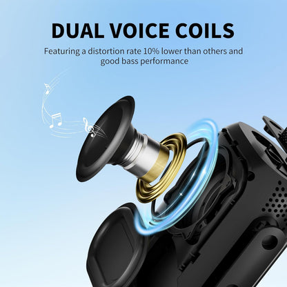Boomcore Portable Bluetooth Speakers Waterproof Small Speaker with Stereo Sound 12H Playtime Wireless Bluetooth Speaker IPX7 for Outdoor Shower - Black