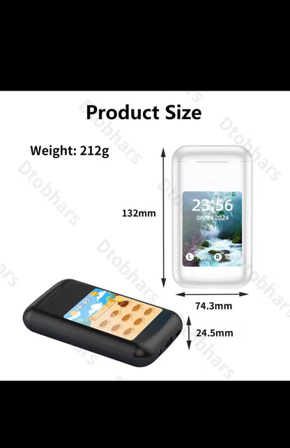 Experience Superior Sound with Multifunctional In-Ear Bluetooth Wireless Earphones Featuring a Touch Screen Power Bank for Ultimate Music and Gaming Enjoyment