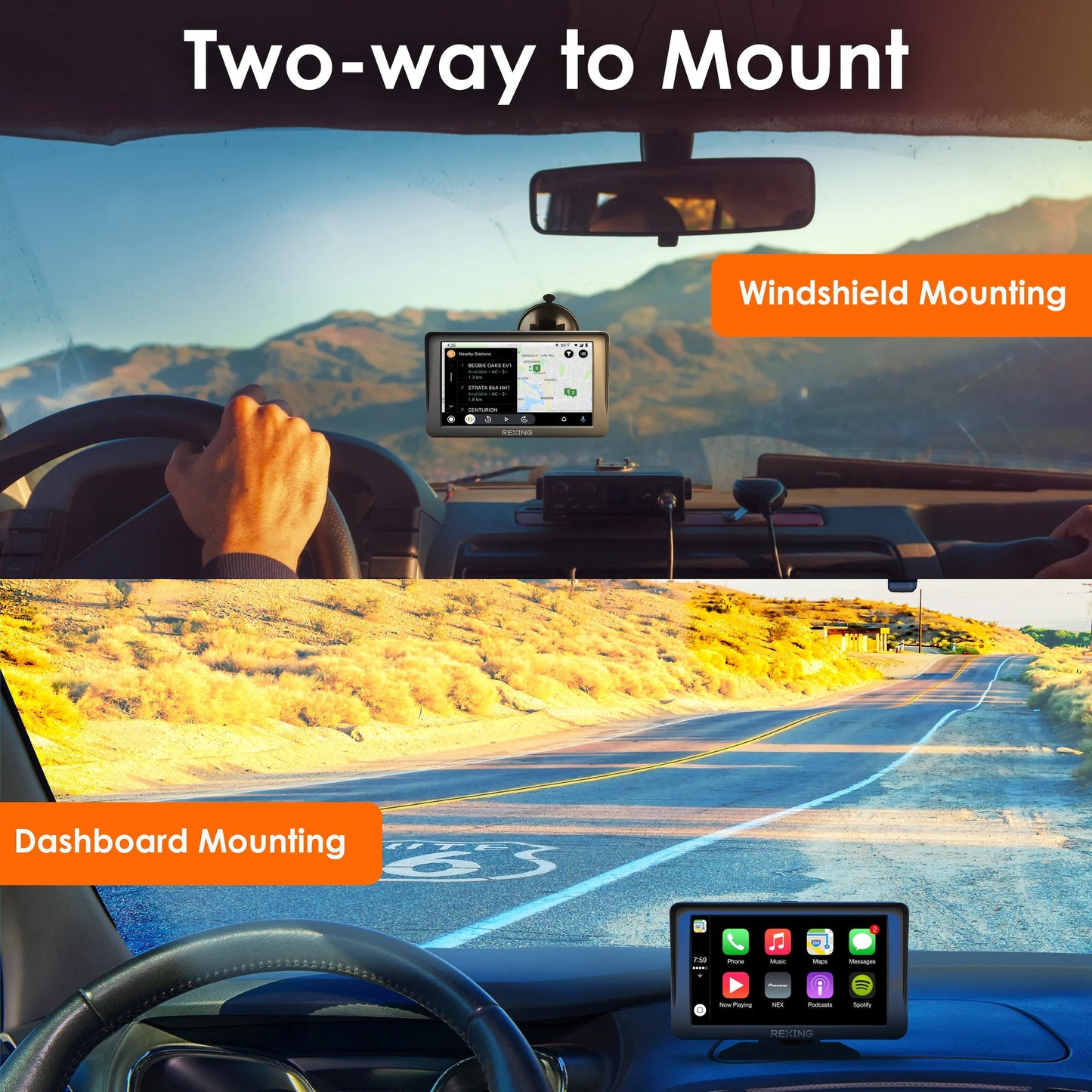 REXING W1 CarPlay/Android Auto With Backup Camera