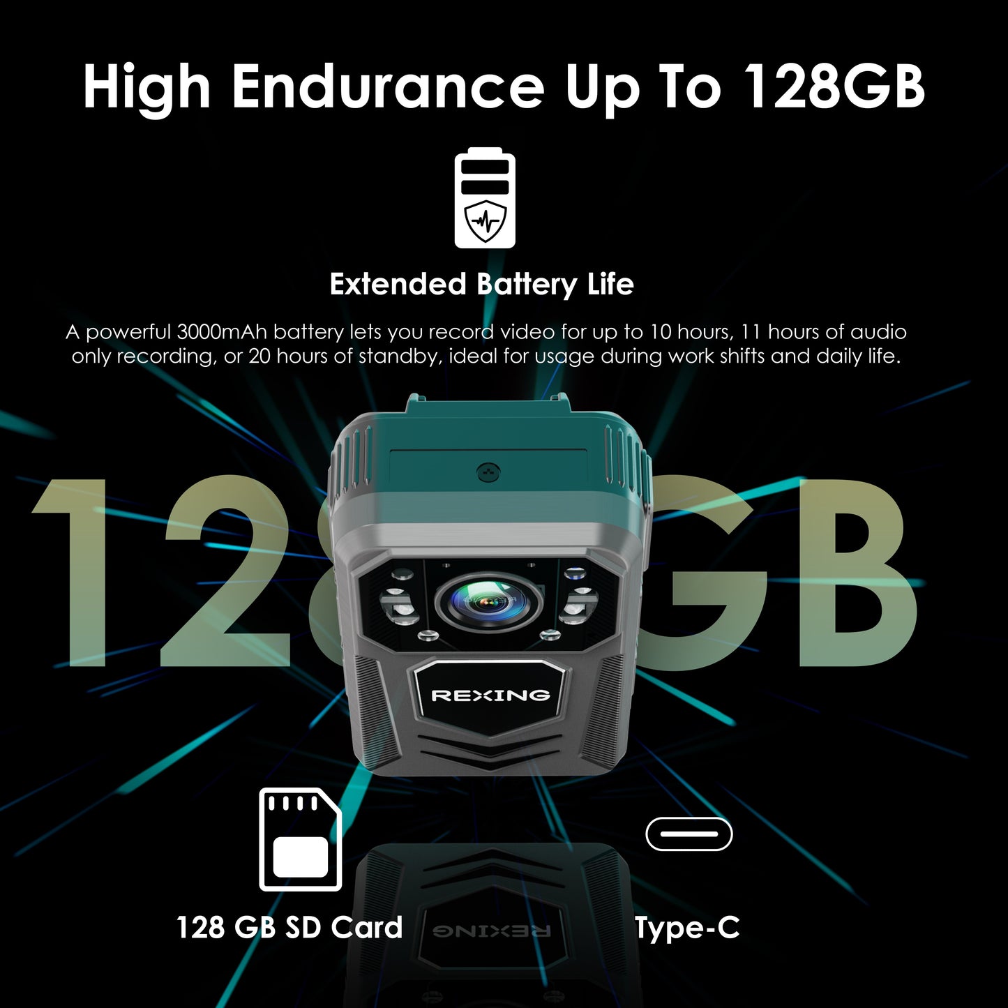 Rexing P3 Mini FHD Body Camera - For Sport, Activities and Professional Services