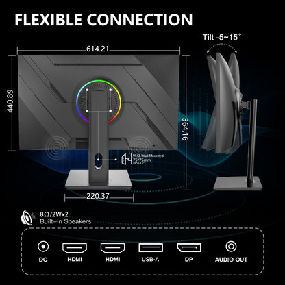 Rehisk 27Inch 180Hz QHD 2K HDR10 Support Gaming Monitor - RE272KV1
