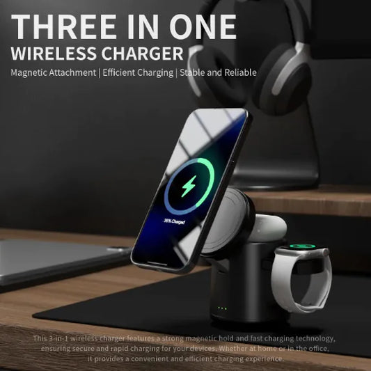 15W Mag 3-in-1 Wireless Charger